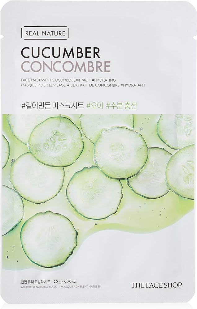 THE FACE SHOP Real Nature Face Mask | Cools Down Skin Temperature with Hydrating Minerals | K Bea... | Amazon (US)