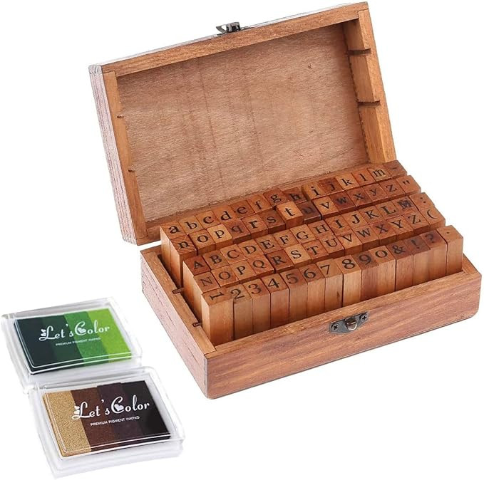 Tintoke Alphabet Letters Stamps,70pcs Letter Stamps,Alphabet Stamps Vintage Wooden Rubber Letter,... | Amazon (CA)