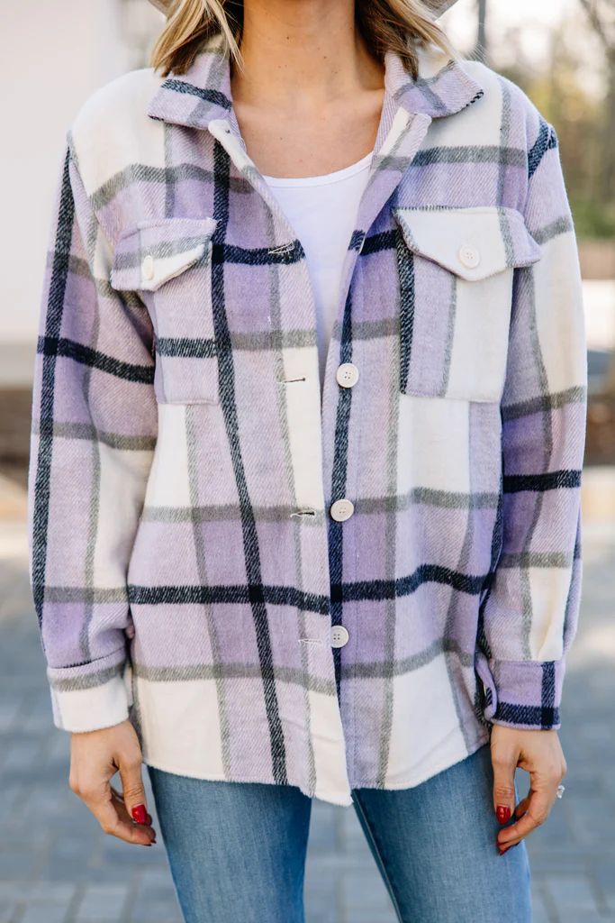 In Full Support Purple Plaid Shacket | The Mint Julep Boutique