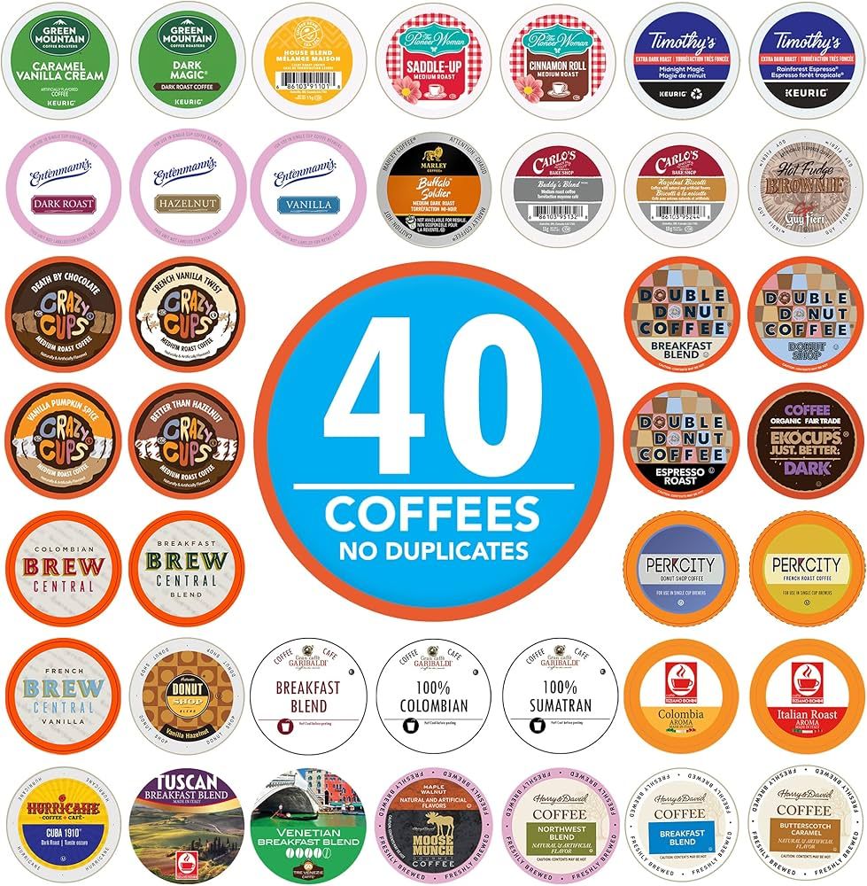 Coffee Pods Variety Pack Sampler, Assorted Single Serve Coffee for Keurig K Cups Coffee Makers, 4... | Amazon (US)