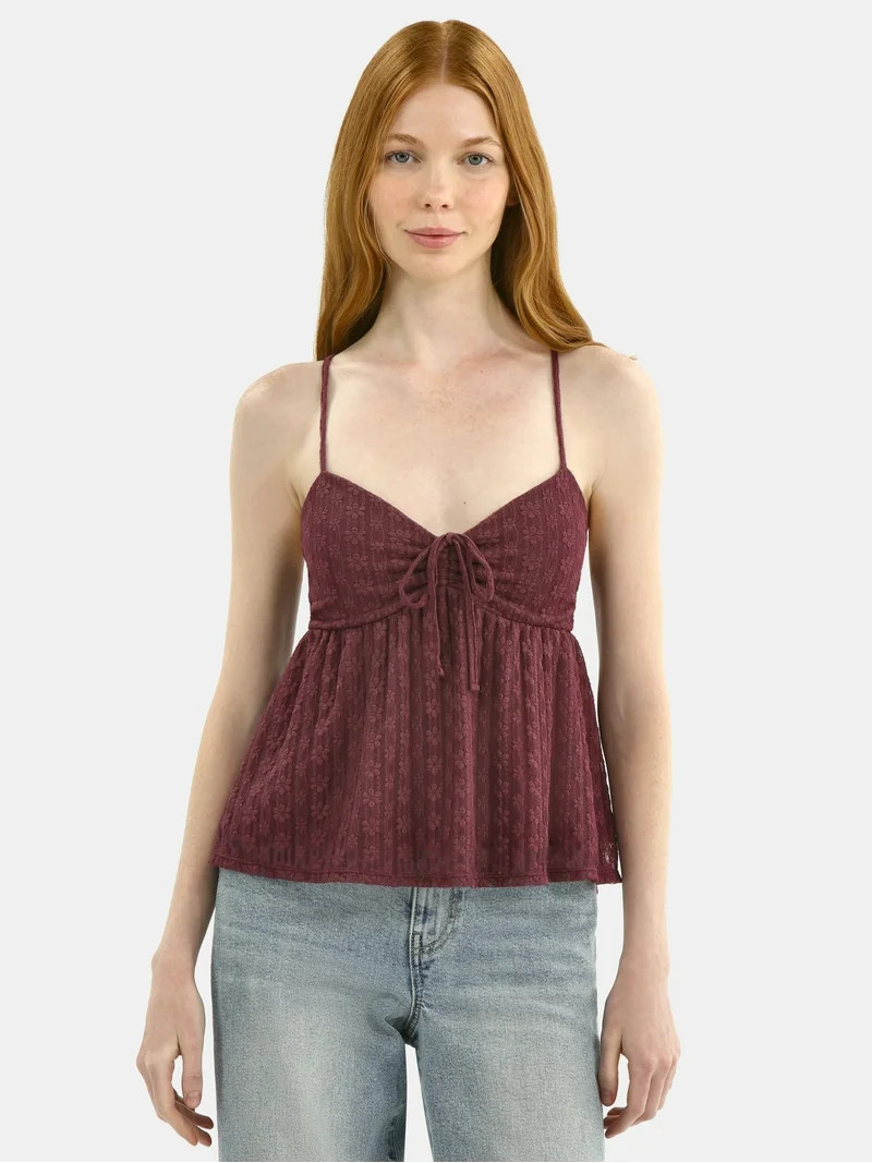 No Boundaries Babydoll Lace Top, Women's | Walmart (US)