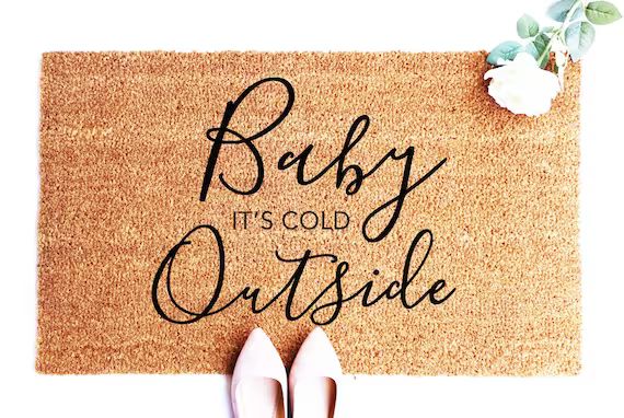 Winter Mat Baby its cold outside Christmas doormat Winter | Etsy | Etsy (US)