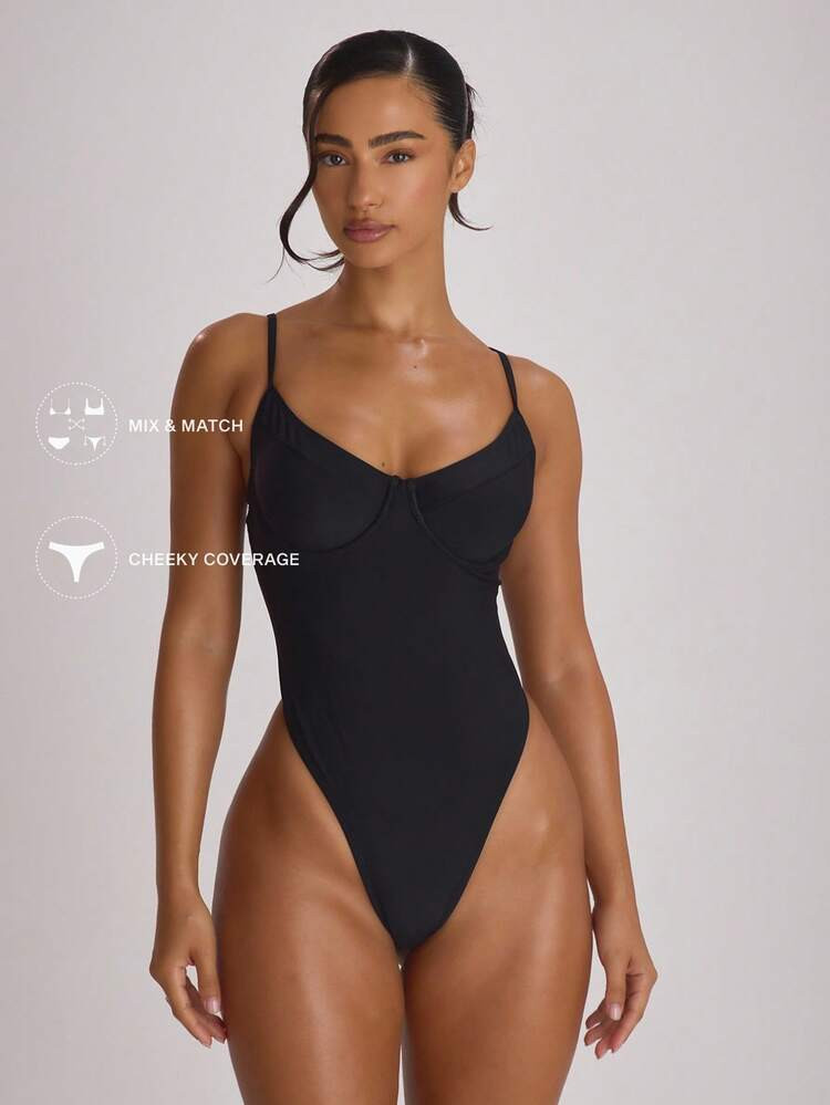 Musera Resort Underwire Cup High Leg Cheeky Swimsuit Bathing Suits Swim Vacation Holiday Summer T... | SHEIN
