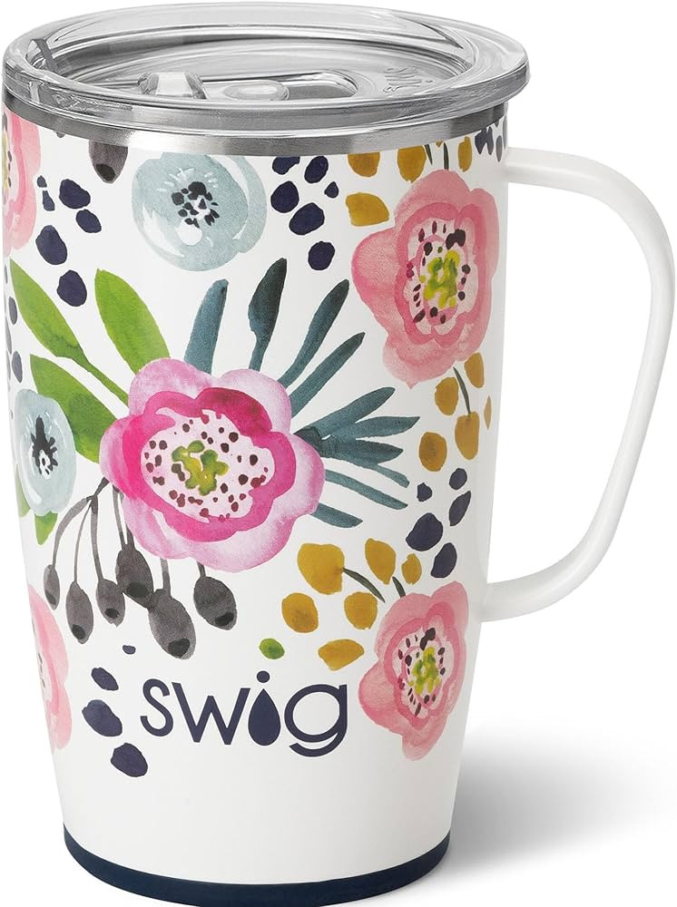 Swig Life 18oz Travel Mug, Insulated Tumbler with Handle and Lid, Travel Coffee Mug, Cup Holder F... | Amazon (US)