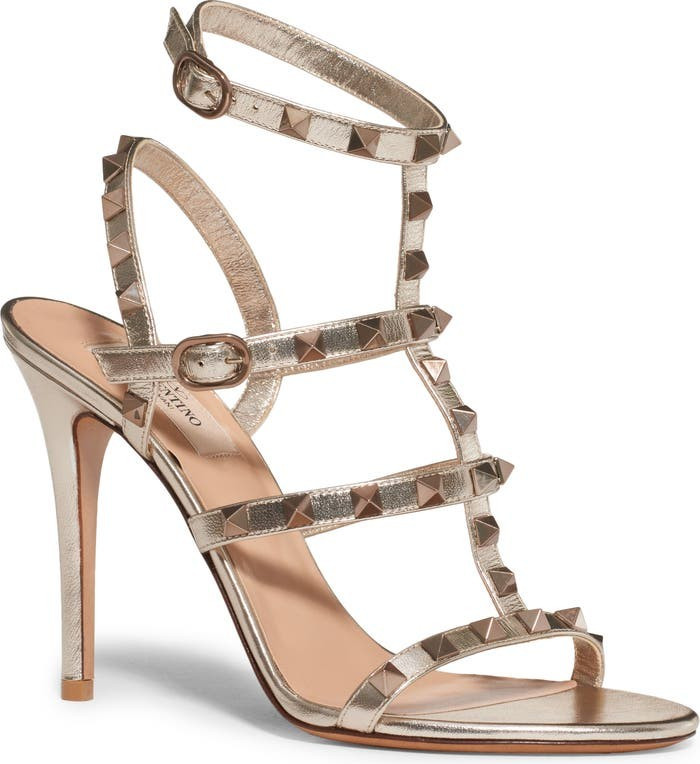 Rockstud Metallic Cage Sandal | Nordstrom