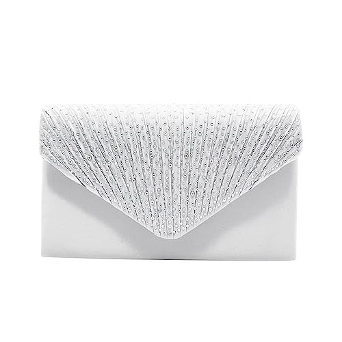 Groupcow New Ladies Evening Handbags Bridal Wedding Bag Handbag (White) | Amazon (US)