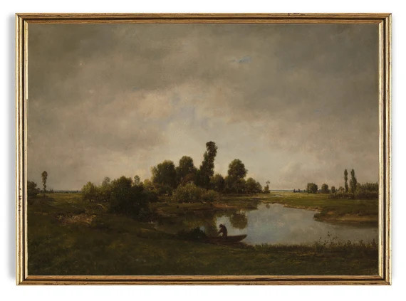 Digital Vintage Landscape  Moody Landscape Painting  Moody | Etsy UK | Etsy (UK)