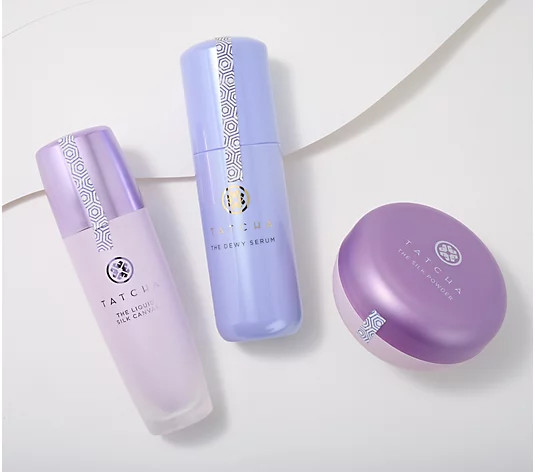 TATCHA The Luminous Skin + Makeup 3-Piece Set Canvas 3-Pc Kit - QVC.com | QVC