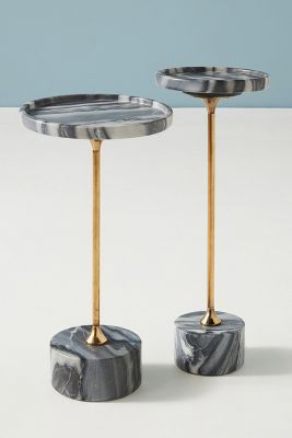 Swirling Marble End Table | Anthropologie (US)