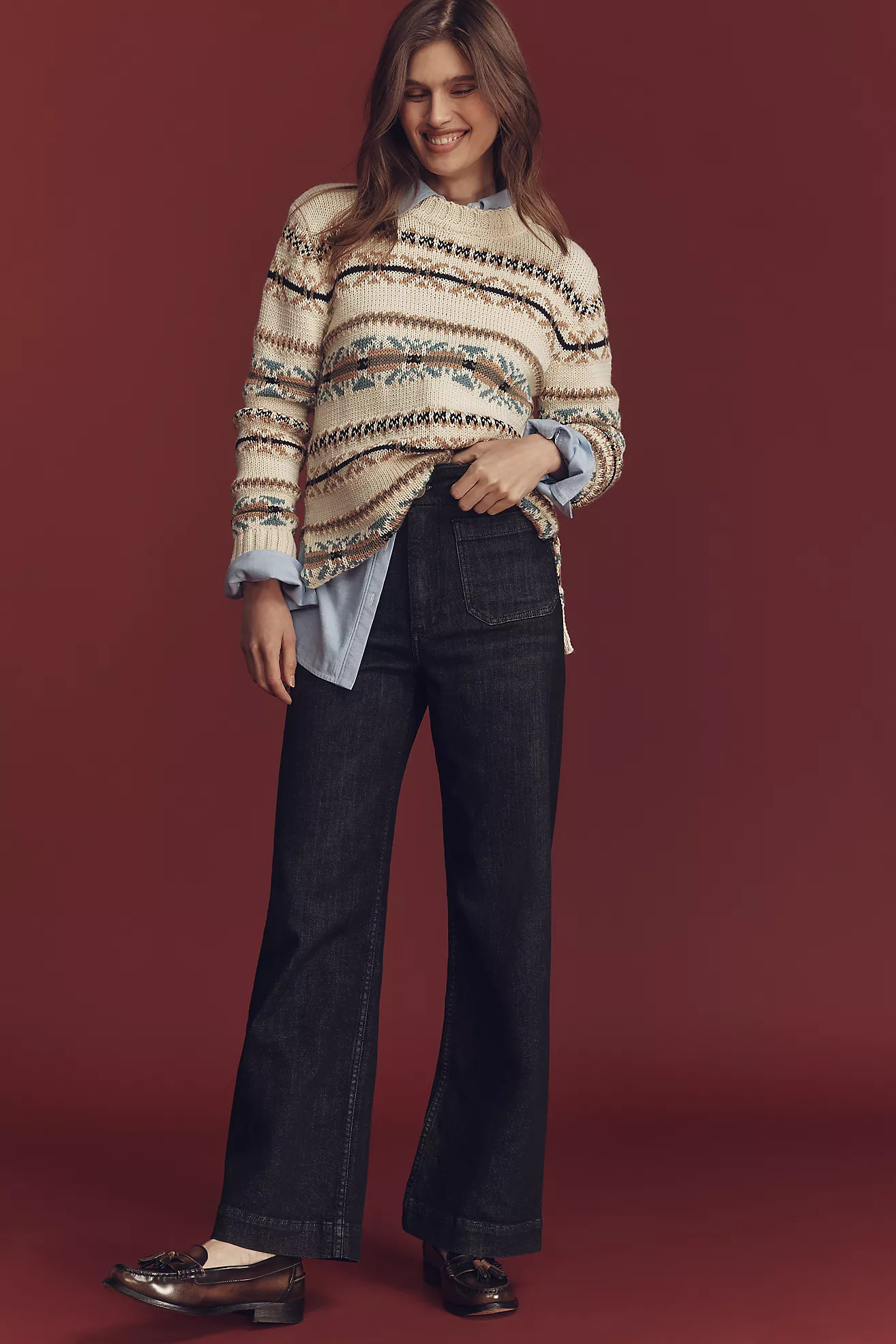 The Colette Full-Length High-Rise Wide-Leg Jeans by Maeve | Anthropologie (US)