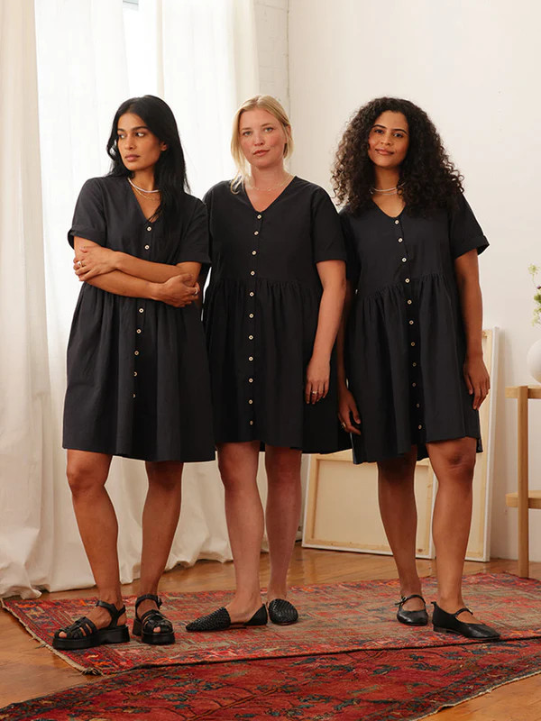Nell Dress Easy Care Cotton Black | Tradlands