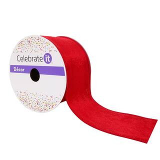 2.5" x 25ft. Red Velvet Wired Ribbon by Celebrate It™ | Michaels Stores