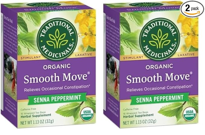 Traditional Medicinals Tea, Organic Smooth Move Peppermint, Relieves Occasional Constipation, Sen... | Amazon (US)