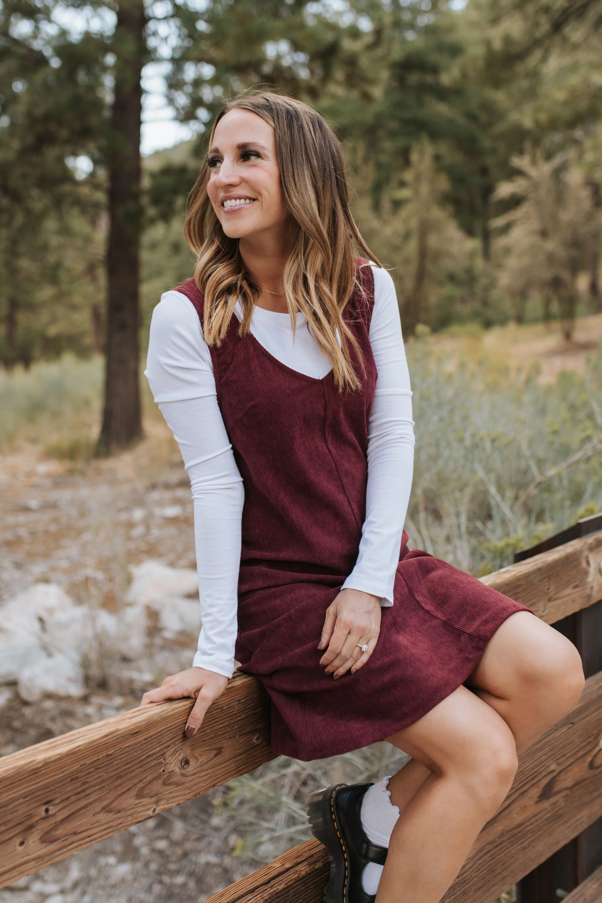 THE BLAKE OVERALL DRESS IN BURGUNDY CORDUROY BY PINK DESERT | Pink Desert