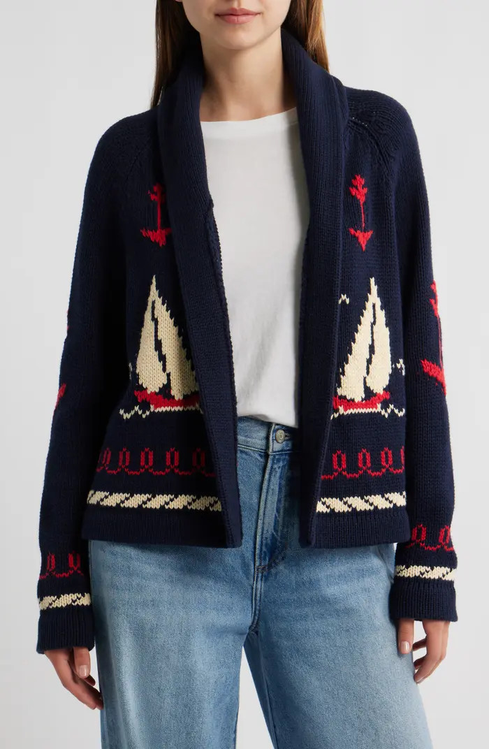 THE GREAT. The Sailboat Lodge Shawl Collar Cardigan | Nordstrom | Nordstrom