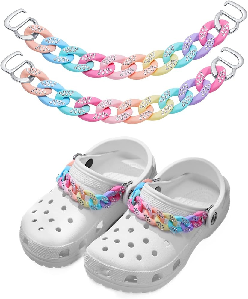 2 Pcs Shoe Chains, Candy Color Shoe Charms to DIY Your Clog Sandals, Favors Gifts for Party for G... | Amazon (US)