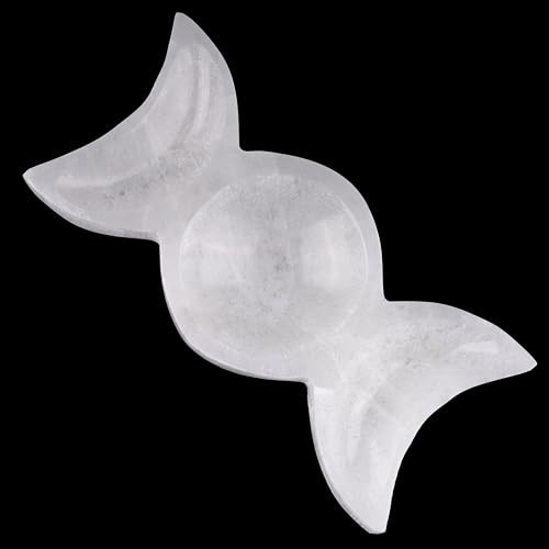Wish Well Selenite Triple Moon Bowl – Large 7.50” Selenite Crystal Bowl – Mined & Crafted in Morocco – Ideal for Cleansing & Recharging Healing Stones, Meditation, & Crystal Spiritual Decor | Amazon (US)
