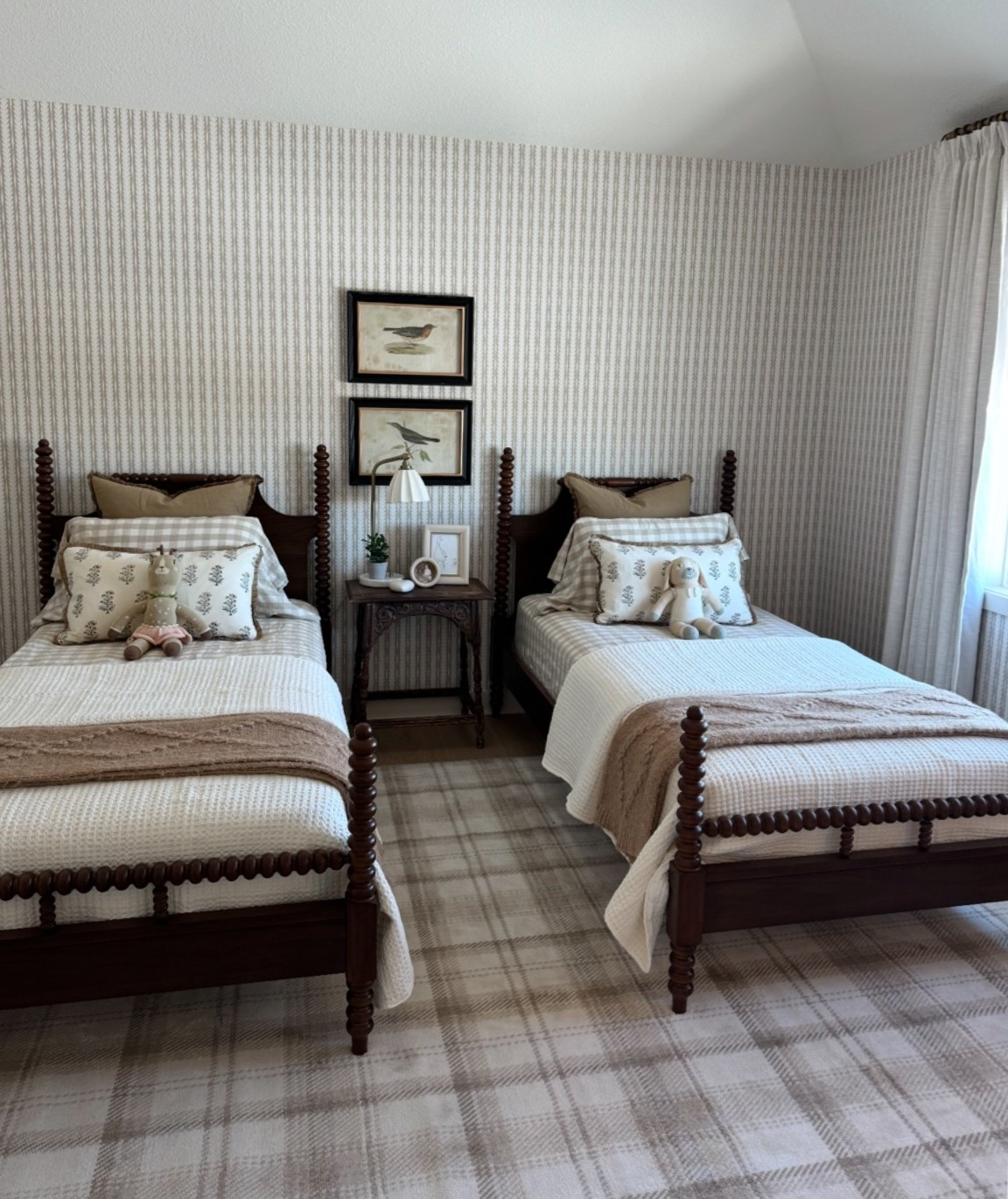 Stunning shared girls bedroom design with neutral colors.  Vintage modern style.

#LTKHome