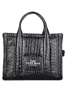 Marc Jacobs The Croc-Embossed Medium Tote Bag in Black from Revolve.com | Revolve Clothing (Global)