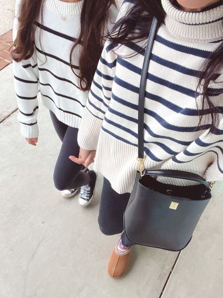 Twinning with my mini-me 🖤🤍  I promise we didn’t plan this, we both just had stripes on our minds 😉 

#LTKstyletip #LTKfindsunder100 #LTKshoecrush