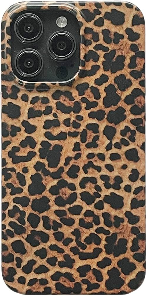 Brown Cheetah Print Leopard Phone Case for iPhone 14/iPhone 13 6.1 inch Retro Trendy Luxury Matte... | Amazon (US)