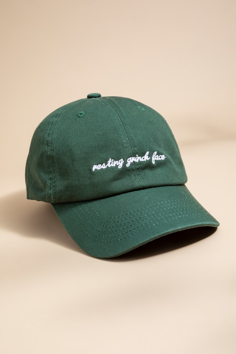 Resting Grinch Face Baseball Hat | Francesca's