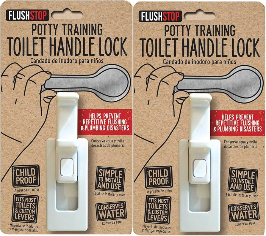 Childproof Toilet Handle Lock (2-Pack, White Button) | Amazon (US)