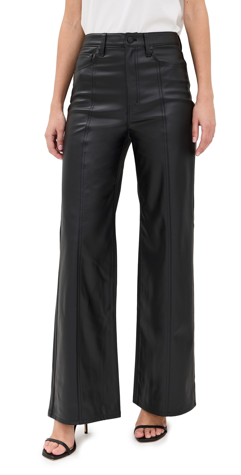 DAZE Far Out Faux Leather Pants With Seaming Cinematic 31 | Shopbop