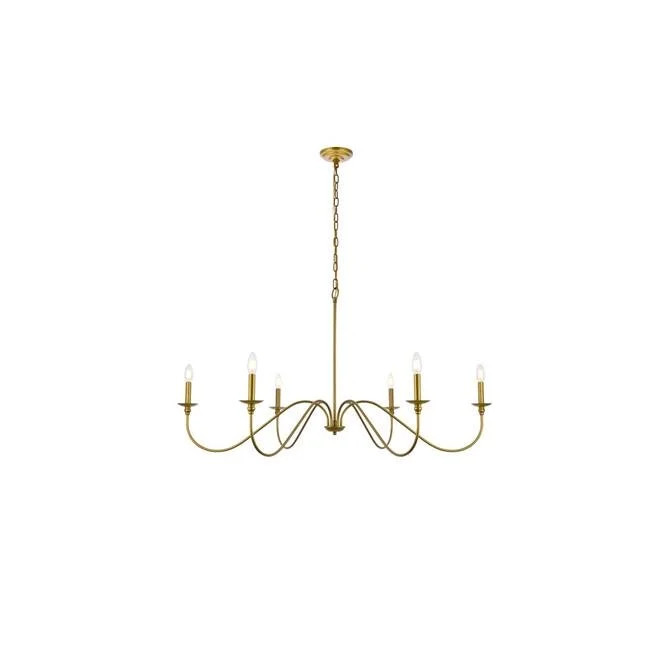 Living District LD5056D48BR 48 in. Rohan Chandelier, Brass - Walmart.com | Walmart (US)