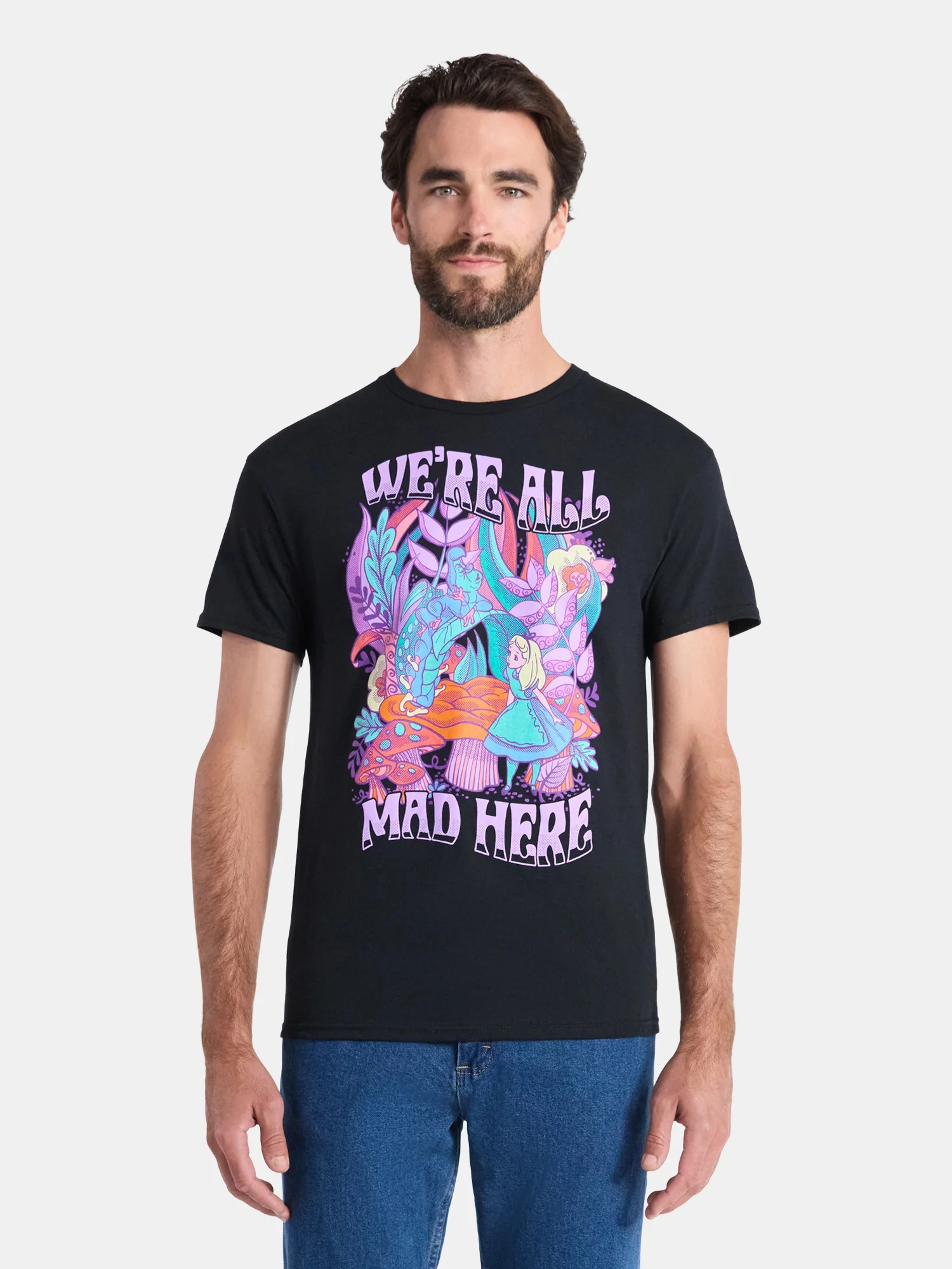 Alice in Wonderland, Men's & Big Men's Graphic Tee, All Mad Here, Sizes S-3XL | Walmart (US)