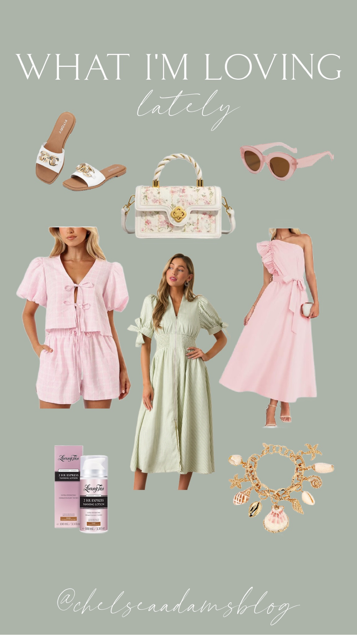 Spring outfits
Spring dresses
Pink and green dress
Palm beach outfits
Grandmillenial
Charm bracelet
Self tanner
Pink and green purse
Spring purse
White and gold sandal
Pink sunglasses
Amazon outfit
Matching set
Bow top

#LTKFindsUnder100 #LTKFindsUnder50 #LTKStyleTip