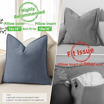 ZWJD Dusty Blue Pillow Covers 18x18 Set of 2 Chenille Throw Pillow Covers with Elegant Design Sof... | Amazon (US)