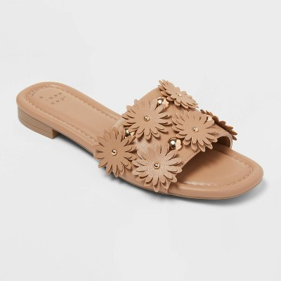 Women’s Ziva Sandals with Memory Foam Insole - A New Day™ Tan 5.5 | Target