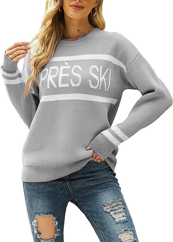 Vanars Womens Chunky Crew Neck Long Sleeve Sweaters Loose Ribbed Knit Soft Pullover Sweater | Amazon (US)