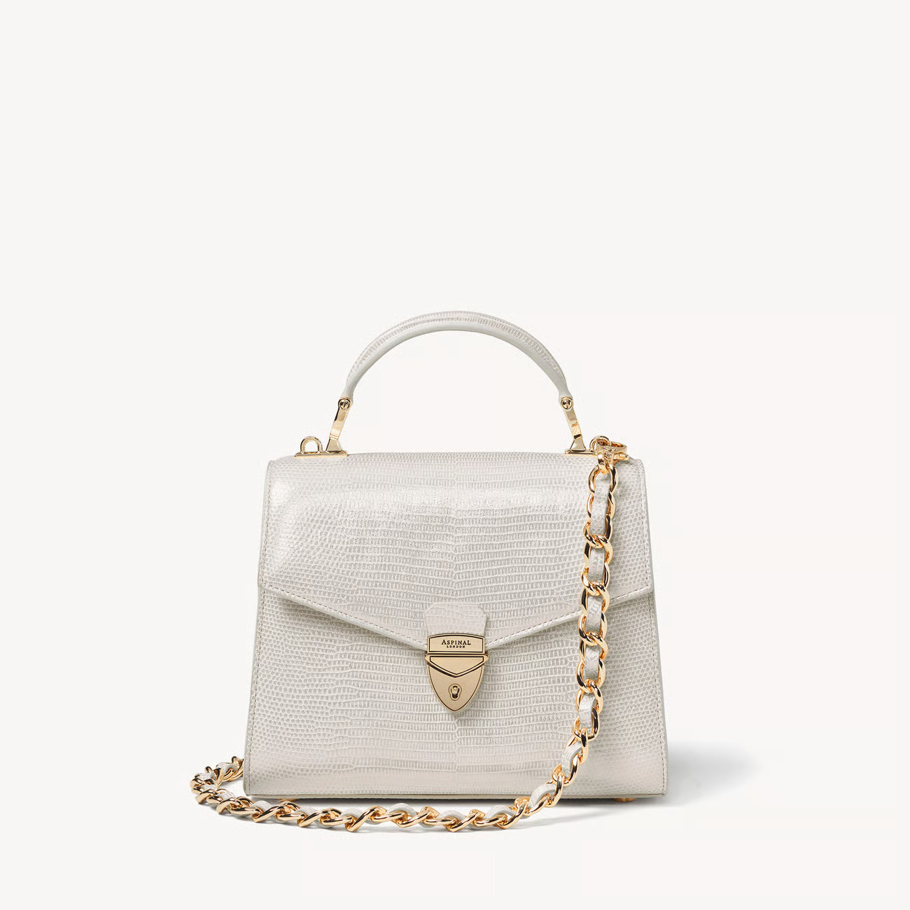 Midi Mayfair® 2

        
            
            White Metallic Lizard | Aspinal of London US