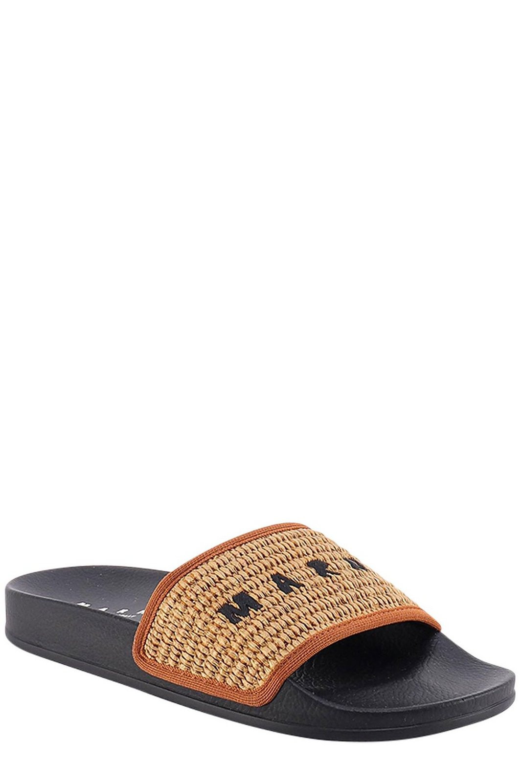 Marni Logo Embroidered Slip-On Slides | Cettire Global