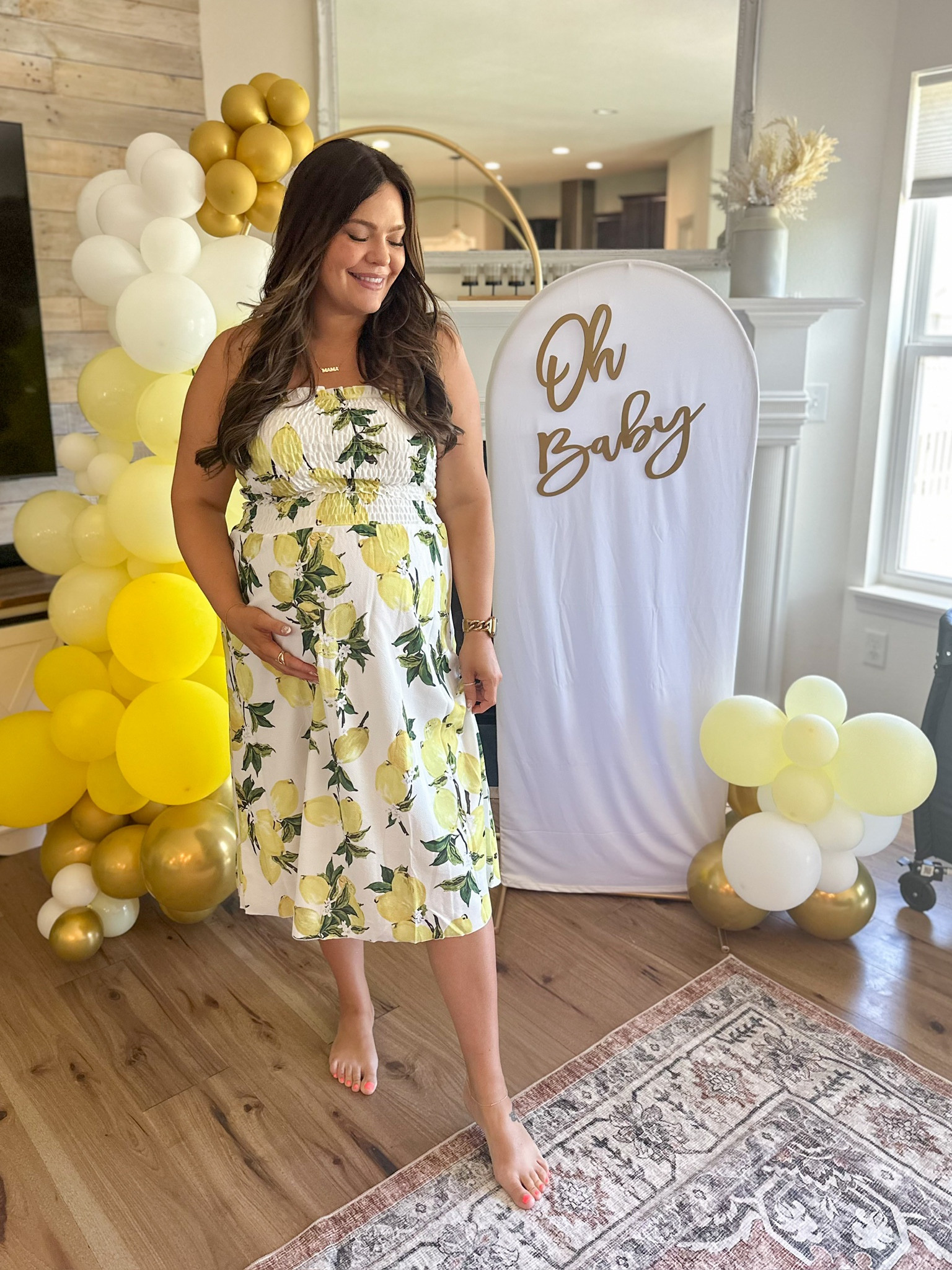 Summer bump friendly dress options // lemon theme baby shower / baby shower dress options / 33 weeks pregnant / sized up in short floral and lemon, true size in all smocked floral one and all smocked yellow one / gender neutral baby shower dress

Follow my shop @kelsiekristine on the @shop.LTK app to shop this post and get my exclusive app-only content!

#LTKStyleTip #LTKBump #LTKFindsUnder50