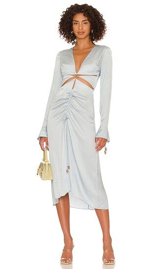 Taylor Midi Dress in Baby Blue | Revolve Clothing (Global)