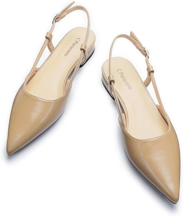 C.Paravano Women's Slingback Flats Pointed Toe Slingback Flats for Women Slingback Flats for Wome... | Amazon (US)