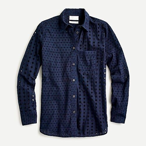 Classic-fit shirt in eyelet | J.Crew US
