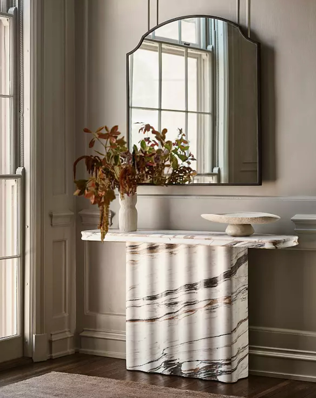 Entryway, mirror, vase, bowl, table 

 #LTKdayinmylife #LTKSeasonal #LTKHome