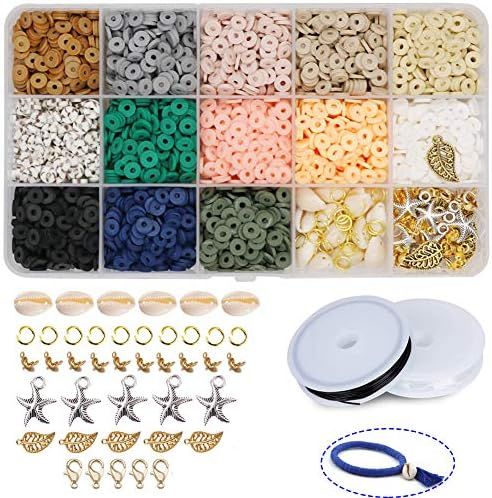 Potosala 2600pcs 6mm Polymer Clay Flat Bead Vinyl Disc Beads Handmade Beads Disk Flat Round Bead ... | Amazon (US)