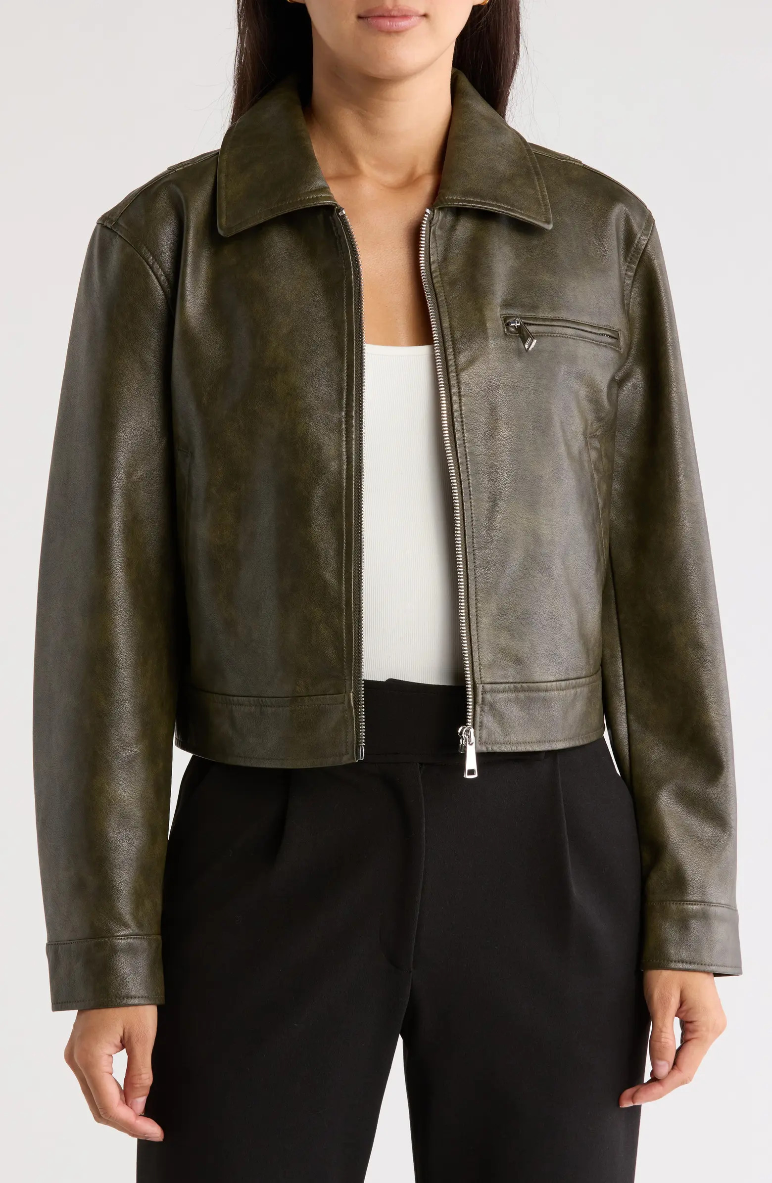 RACHEL Rachel Roy Faux Leather Zip-Up Jacket | Nordstromrack | Nordstrom Rack