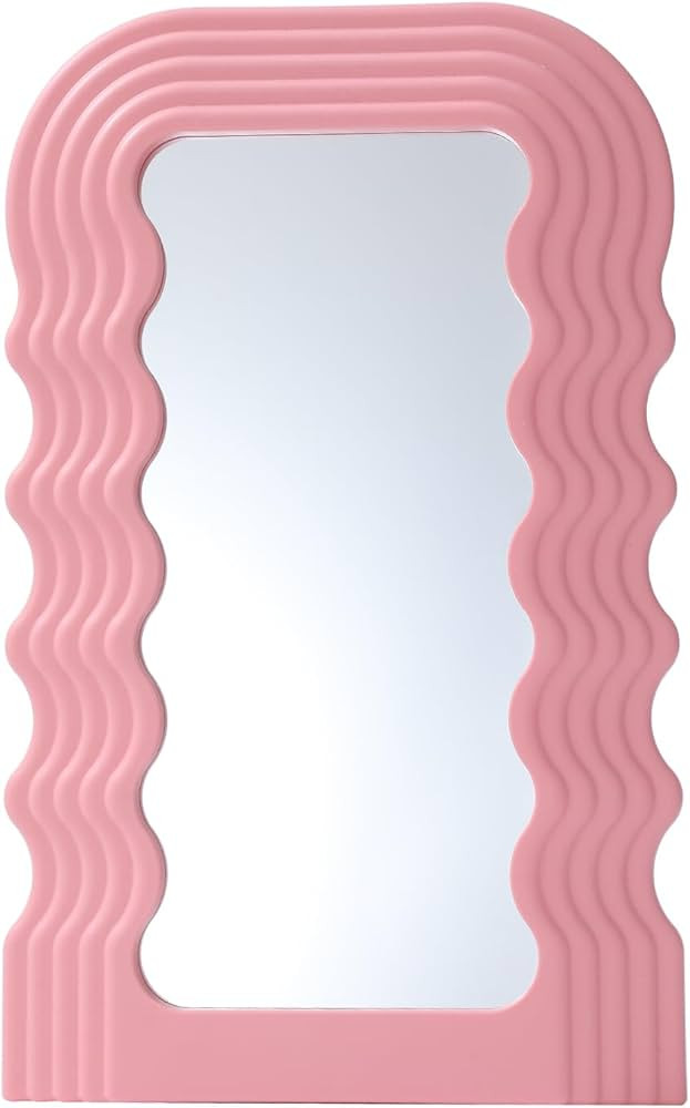 JDPEYI Irregular Wave Pattern Makeup Mirror Tabletop or Wall Mounted, Decorative and Fashionable ... | Amazon (US)