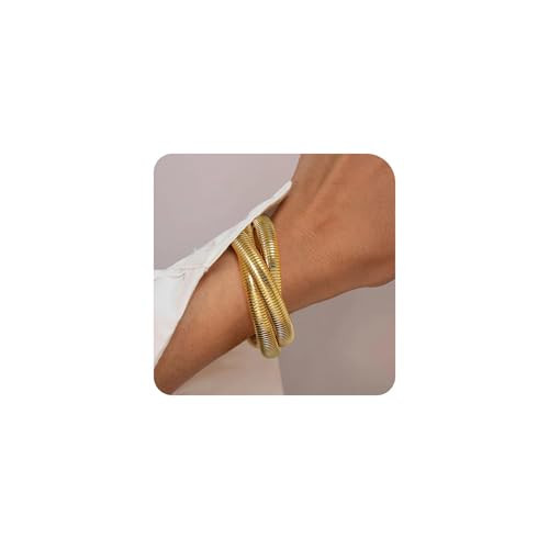 Awinesn Gold Bangles for Women Chunky Stretch Bangles Bracelets Charm Bracelet Waterproof Jewelry Boho Bracelets Jewelry Gold Accessories for Women | Amazon (US)