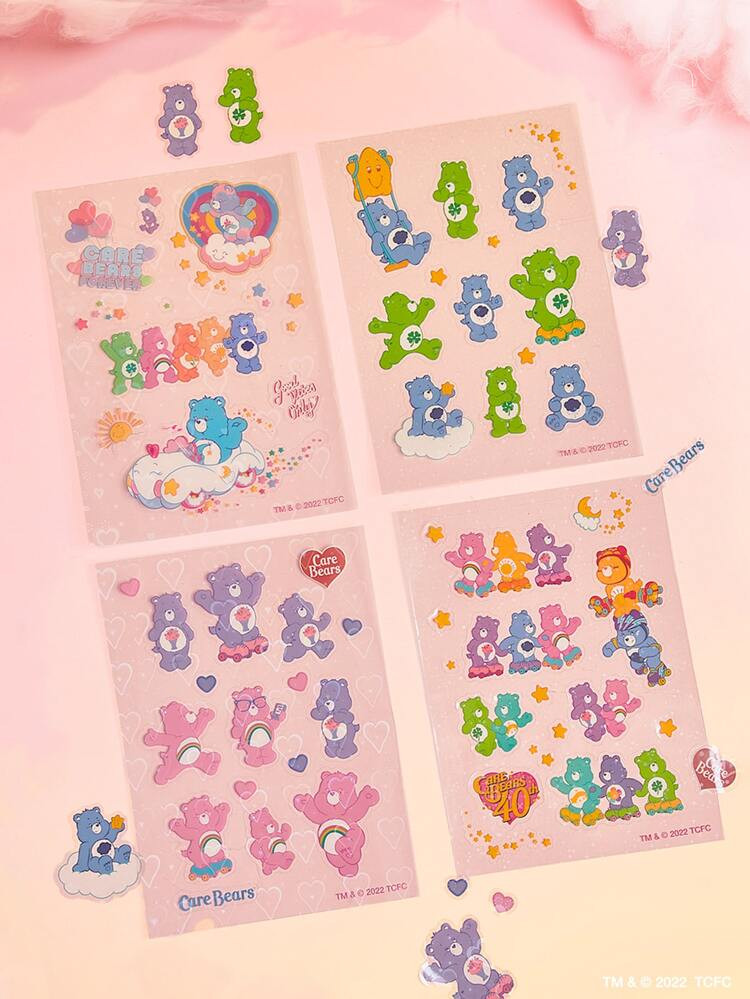SHEIN X Care Bears 4pcs Cartoon Graphic Sticker | SHEIN