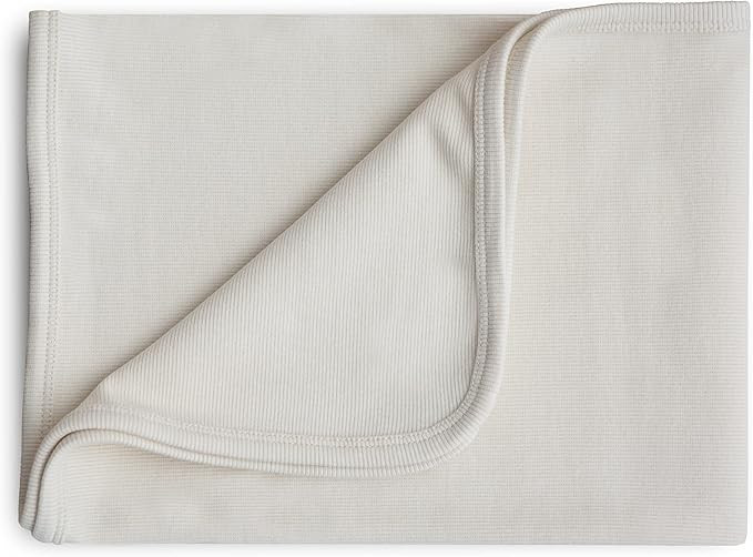 mushie Extra Soft Baby Blanket | Organic Cotton Ribbed Receiving Blanket, Swaddle, Stroller | 35x... | Amazon (US)