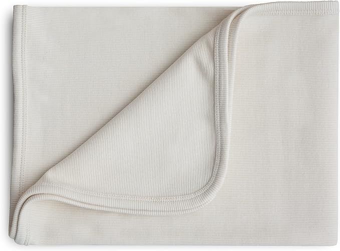mushie Extra Soft Baby Blanket | Organic Cotton Ribbed Receiving Blanket, Swaddle, Stroller | 35x... | Amazon (US)