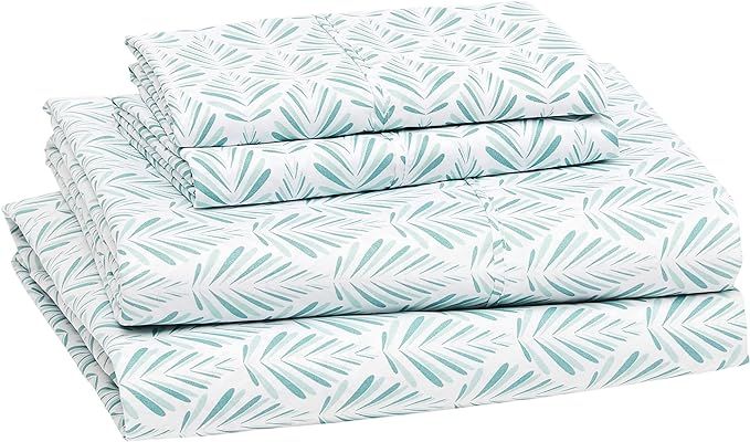 Amazon Basics Lightweight Super Soft Easy Care Microfiber Bed Sheet Set with 14” Deep Pockets -... | Amazon (US)