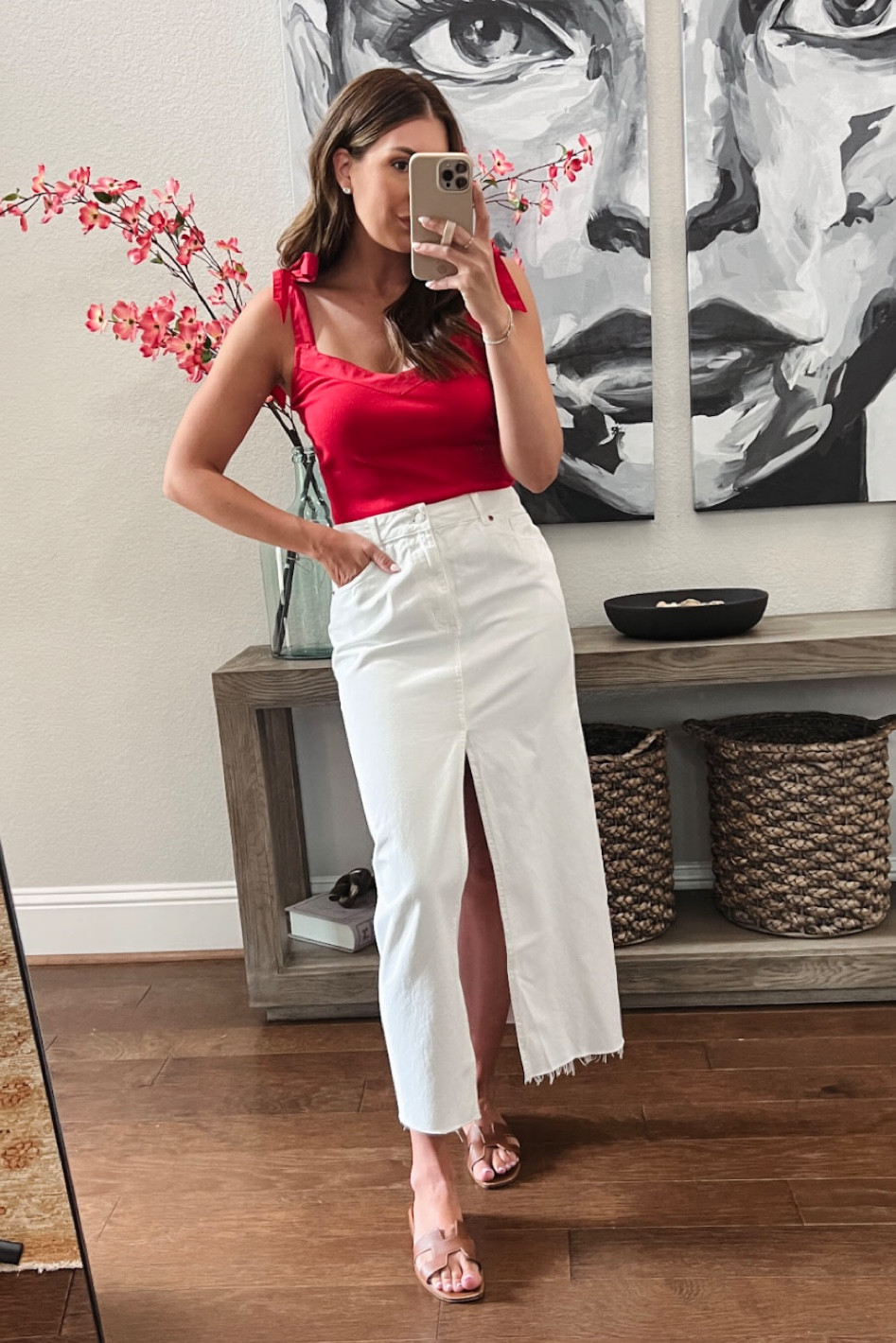 Small in top (on sale 40% off plus 20% off with code USA). Size medium in white denim skirt but could go down to a small. Under $100 

Denim maxi skirt
Summer outfits


#LTKunder100 #LTKSeasonal #LTKsalealert